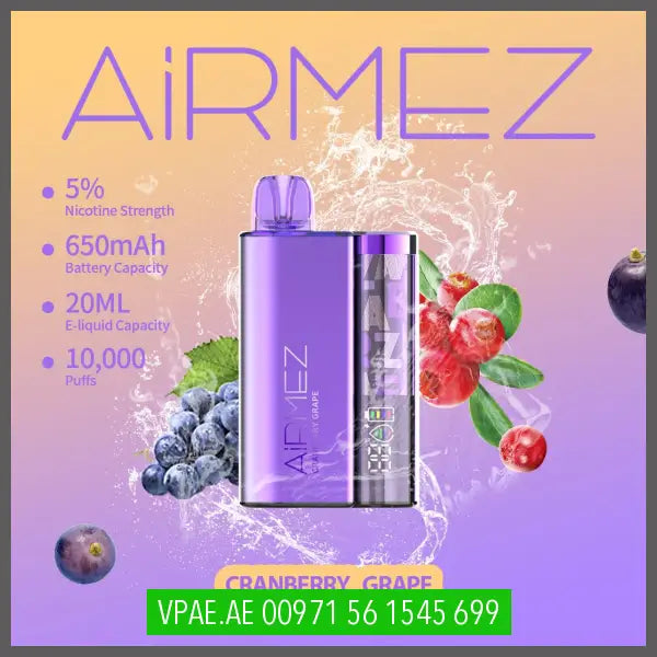 Airmez 10000 Disposable Vape 50Mg Cranberry Grape / 1 Device Disposable