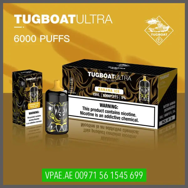 Banana Ice Tugboat Ultra 6000Puffs Disposable OV Store Arab Emirates  Tugboat