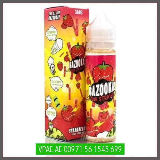 Bazooka Strawberry Sour Straws 60ML OV Store Arab Emirates  Bazooka