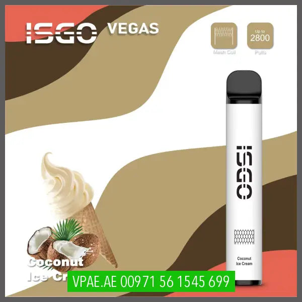 Coconut Ice Cream ISGO Vegas 2800 Puffs 20MG OV Store Arab Emirates  I S G O