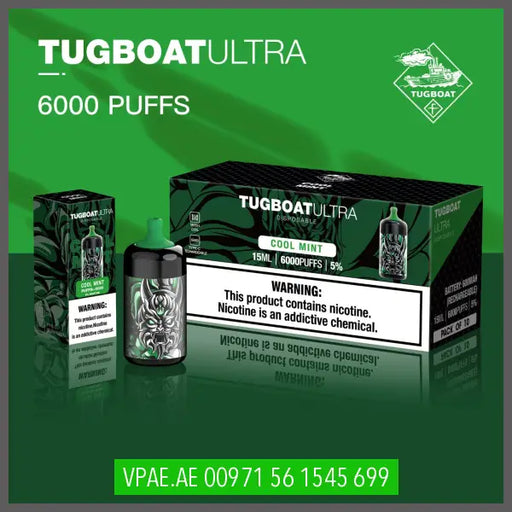 Cool Mint Tugboat Ultra 6000Puffs Disposable OV Store Arab Emirates  Tugboat