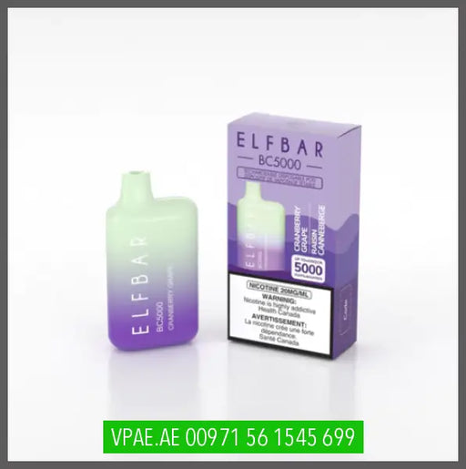 ELF BAR BC5000 RECHARGEABLE DISPOSABLE CRANBERRY GRAPE OV Store Arab Emirates  ELF BAR