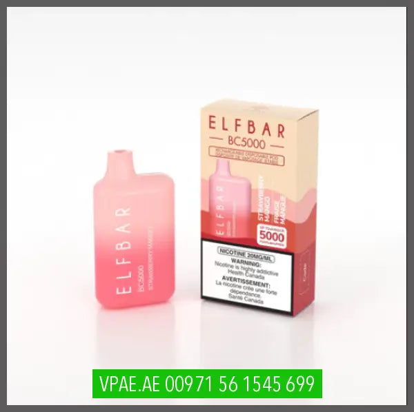 ELF BAR BC5000 RECHARGEABLE DISPOSABLE STRAWBERRY MANGO OV Store Arab Emirates  ELF BAR