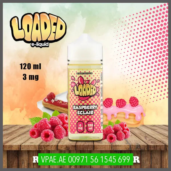 Loaded E - Liquid - Raspberry Eclair 120Ml