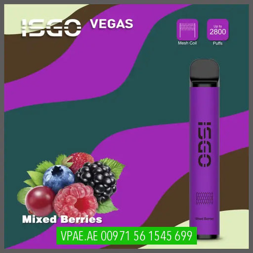 Mixed Berries ISGO Vegas 2800 Puffs 20MG OV Store Arab Emirates  I S G O