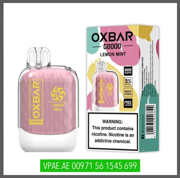 Oxbar G8000 Disposable Vape 50Mg Lemon Mint Disposable