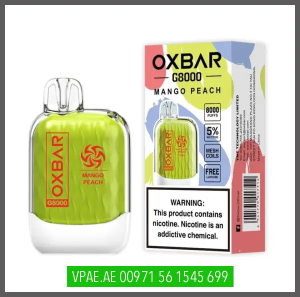 Oxbar G8000 Disposable Vape 50Mg Mango Peach Disposable