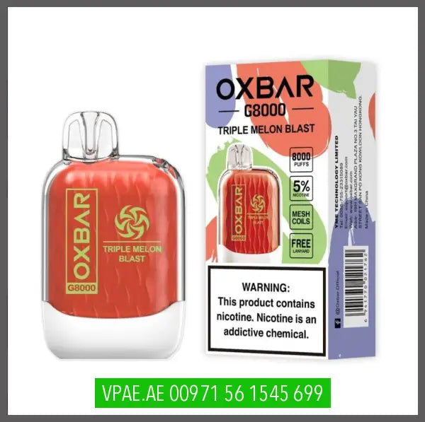 Oxbar G8000 Disposable Vape 50Mg Triple Melon Blast Disposable