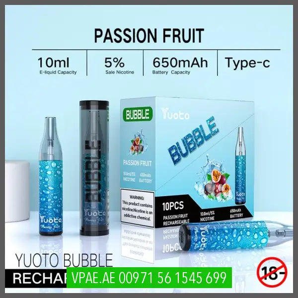 Passion Fruit Yuoto Bubble Disposable Vape Kit 4000 Puffs Rechargeable OV Store Arab Emirates  yuoto