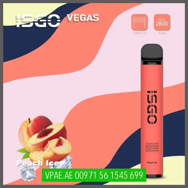 Peach Ice ISGO Vegas 2800 Puffs 20MG OV Store Arab Emirates  I S G O