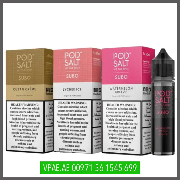 PODSALT SUBO BOTTLES FREEBASE 50ML OV Store Arab Emirates  POD SALT