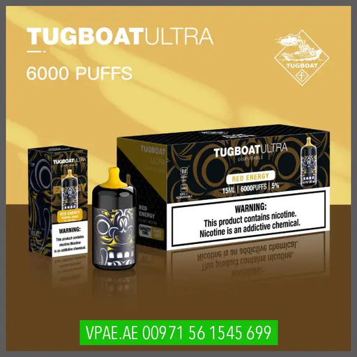 Red Energy Tugboat Ultra 6000Puffs Disposable OV Store Arab Emirates  Tugboat