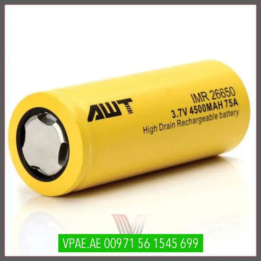 SINGLE (Authentic) AWT 26650 4500mAh 75A OV Store Arab Emirates  AWT