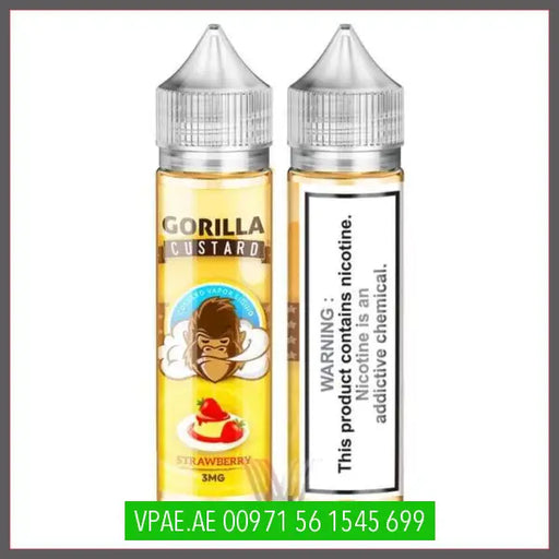 STRAWBERRY BY GORILLA CUSTARD ELIQUID 60ML OV Store Arab Emirates  GORILLA CUSTARD