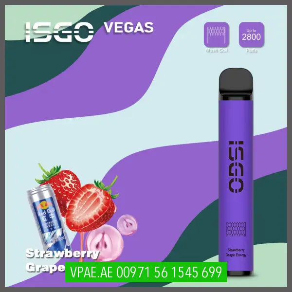 Strawberry Grape Energy ISGO Vegas 2800 Puffs 20MG OV Store Arab Emirates  I S G O