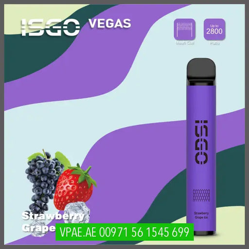 Strawberry Grape Ice ISGO Vegas 2800 Puffs 20MG OV Store Arab Emirates  I S G O