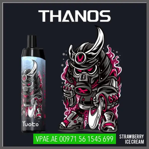 Strawberry ice cream Yuoto Thanos 5000puffs Rechargeable 5% OV Store Arab Emirates  yuoto