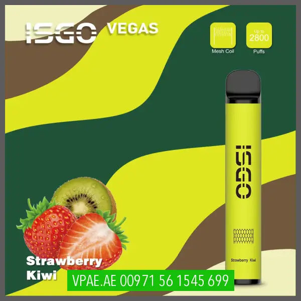 Strawberry kiwi ISGO Vegas 2800 Puffs 20MG OV Store Arab Emirates  I S G O