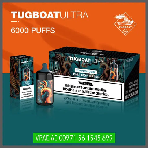 Strawberry Lychee Tugboat Ultra 6000Puffs Disposable OV Store Arab Emirates  Tugboat