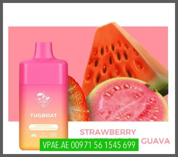 Strawberry Watermelon Guava Tugboat Box 6000Puffs Disposable Rechargeable OV Store Arab Emirates  Tugboat