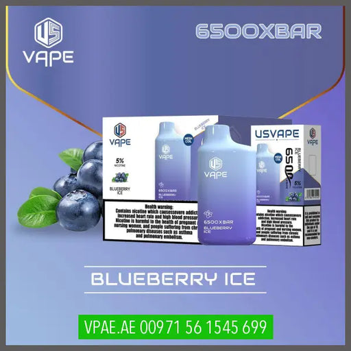 USVape Blueberry Ice 6500XBAR Disposable OV Store Arab Emirates  USVape