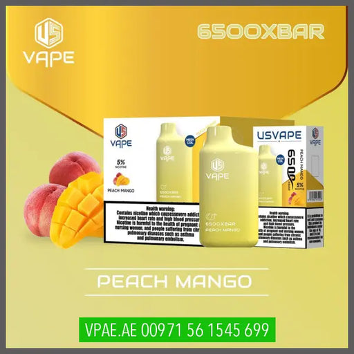 USVape Peach Mango 6500XBAR Disposable OV Store Arab Emirates  USVape