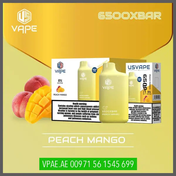 USVape Peach Mango 6500XBAR Disposable OV Store Arab Emirates  USVape