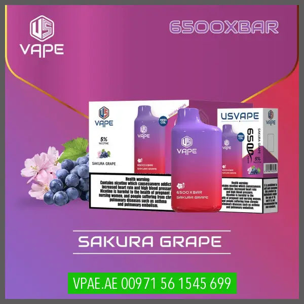 USVape Sakura Grape 6500XBAR Disposable OV Store Arab Emirates  USVape