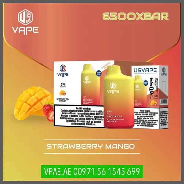 USVape Strawberry Mango 6500XBAR Disposable OV Store Arab Emirates  USVape