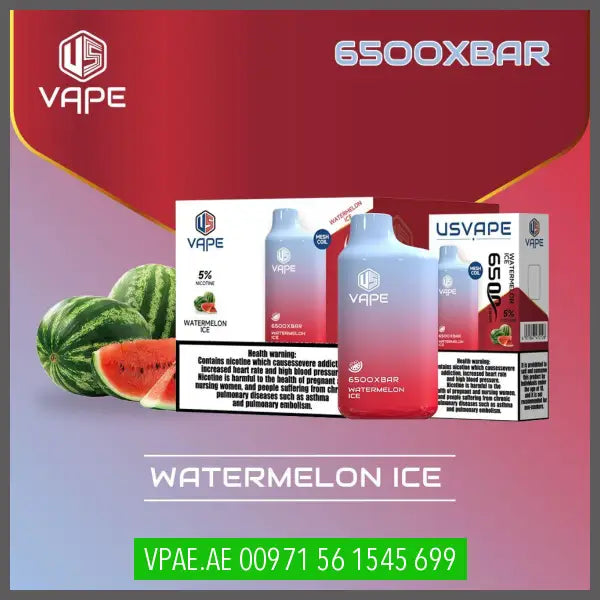 USVape Watermelon Ice 6500XBAR Disposable OV Store Arab Emirates  USVape