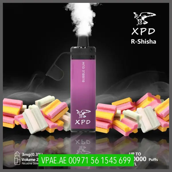 Xpd R Shisha 10000 Puffs Disposable Vape (Dl 3Mg) Bubble Gum Disposable