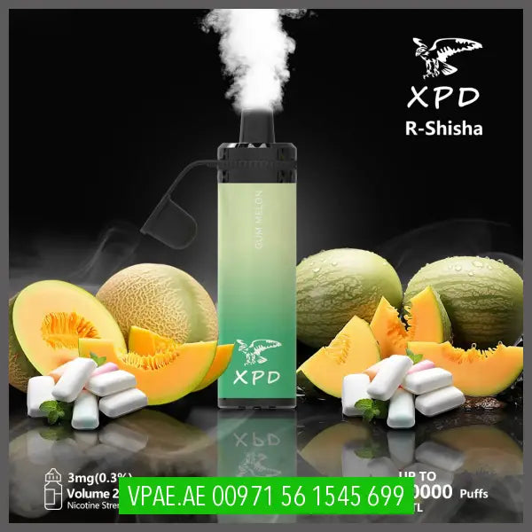 Xpd R Shisha 10000 Puffs Disposable Vape (Dl 3Mg) Gum Melon Disposable