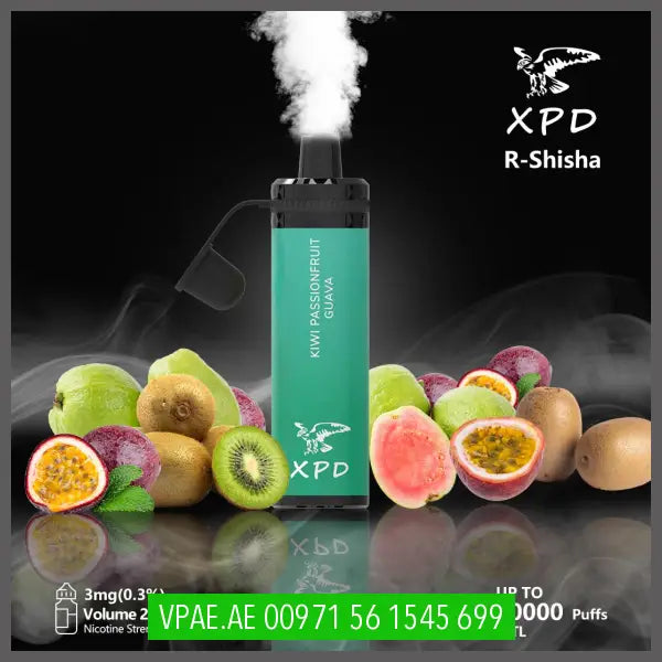 Xpd R Shisha 10000 Puffs Disposable Vape (Dl 3Mg) Kiwi Passionfruit Guava Disposable