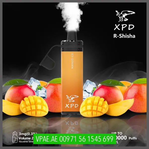 Xpd R Shisha 10000 Puffs Disposable Vape (Dl 3Mg) Mango Ice Disposable