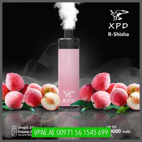 Xpd R Shisha 10000 Puffs Disposable Vape (Dl 3Mg) Peach Ice Disposable