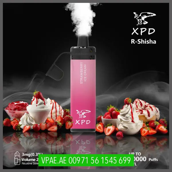 Xpd R Shisha 10000 Puffs Disposable Vape (Dl 3Mg) Strawbeery Icream Disposable