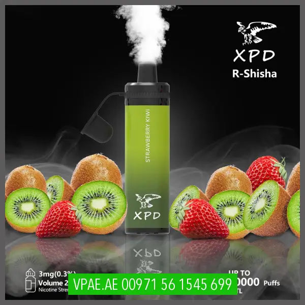 Xpd R Shisha 10000 Puffs Disposable Vape (Dl 3Mg) Strawberry Kiwi Disposable