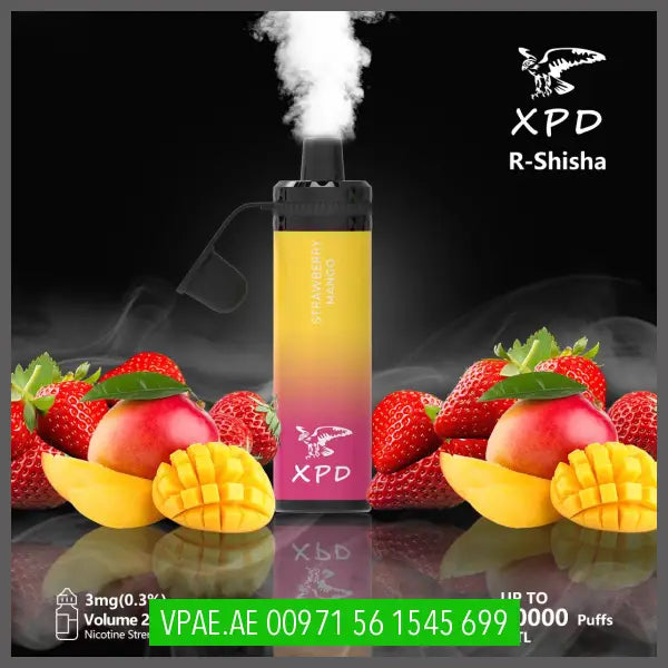 Xpd R Shisha 10000 Puffs Disposable Vape (Dl 3Mg) Strawberry Mango Disposable