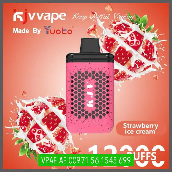 Yuoto Kjvvape 12000 Puffs Strawberry Ice Cream Disposable